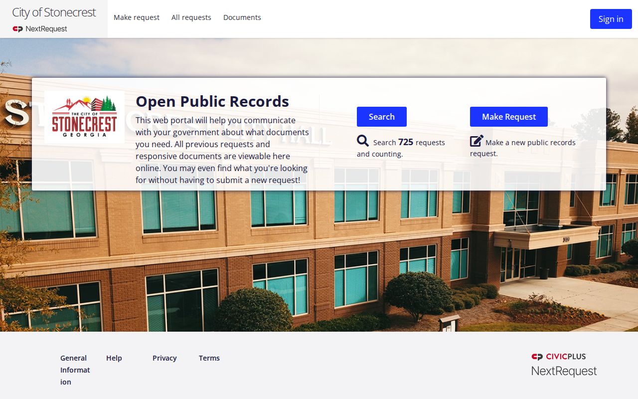 Stonecrest people search through the city open records portal