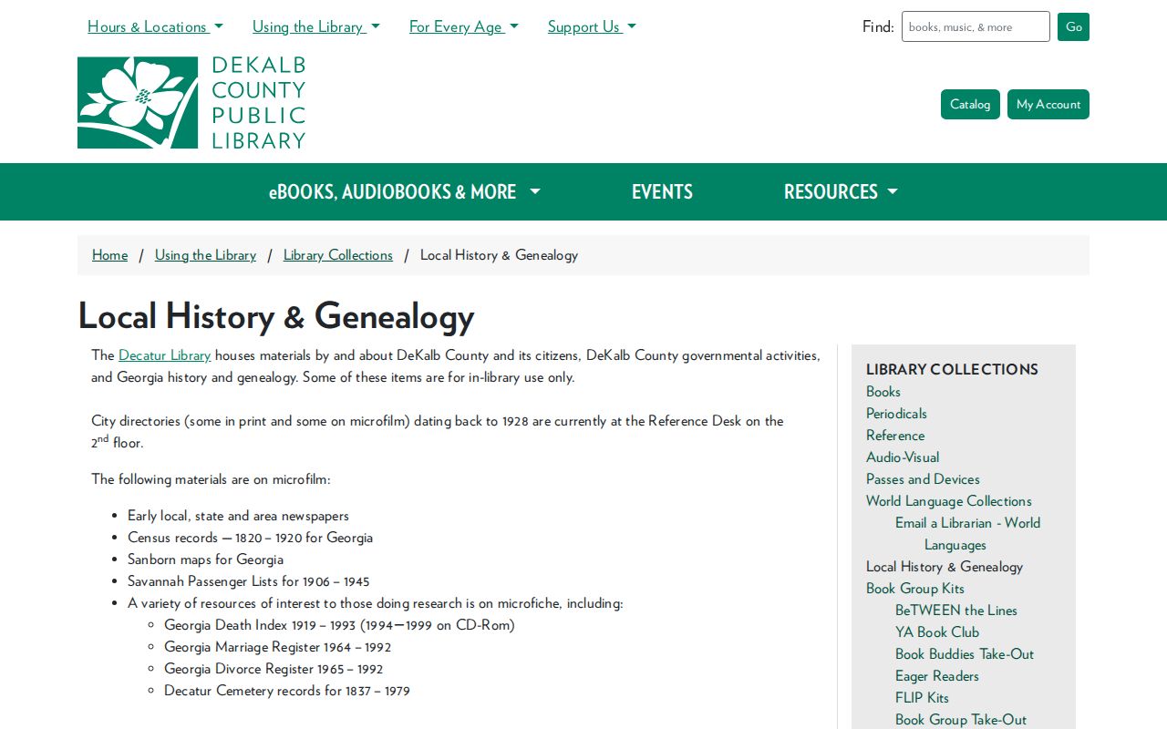 Stonecrest people directories DeKalb local history collection
