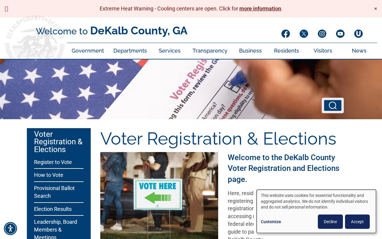 Stonecrest voter registration records services from DeKalb County Elections